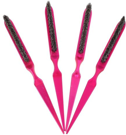 LALADEFIEE Lot De 4 Peignes à Cheveux Pour Hommes Et Femmes 3 Rangées Démêlant Cuir Chevelu Massage Confort Rose Foncé Coiffure Barbier Professionnelle