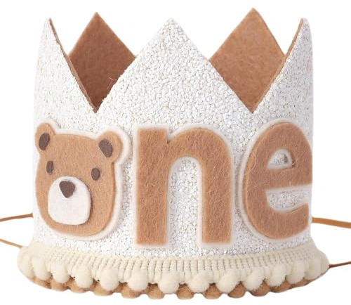 Generisch Corona de oso para de cumpleaños, sombrero para el primer cumpleaños – para la celebración del primer cumpleaños con regalos de de dibujos animados brillantes