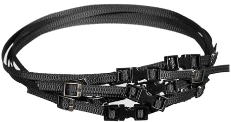 5 Pack RC Crawler Roof Rack Tie Down Straps with Buckles, 300mm, for 1/10 1/18 1/24 Scale Models Compatible with SCX24 TRX4M TRX4 TRX6 SCX10 (Black)
