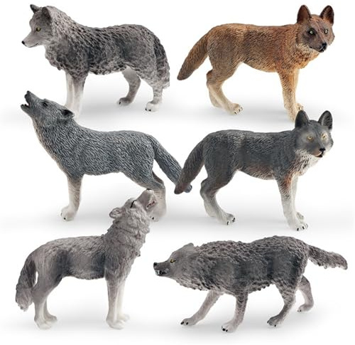 Suxdlan 6 pz Figurine di Set Figure di Animali realistiche Compleanno educativo per Bambini