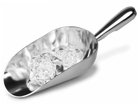Paletta per il ghiaccio Paletta for ghiaccio in lega di alluminio da 2 pezzi for in grani, chicchi caffè, paletta for bar(Stainless Steel 10oz)