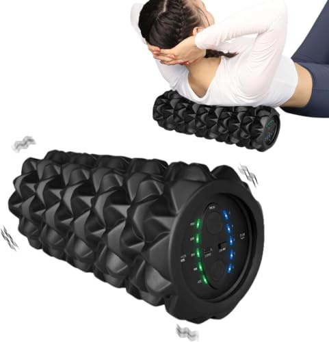 Rullo Fasciale Elettrico Con Vibrazione con 5 Velocità Versatile Rullo Massaggiante Elettrico Ricaricabile Massaggiatore Sportivo Vibrante Massaggio Del Punto Di Innesco Per Casa Yoga