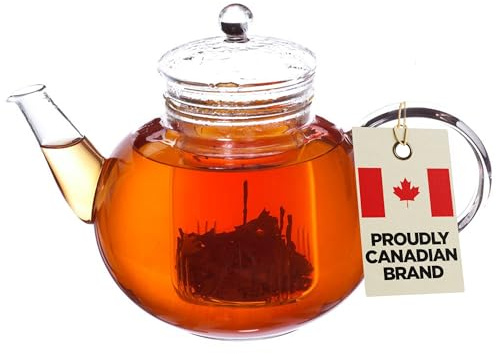 GROSCHE Monaco Heatproof Glass Teapot with Glass Tea Infuser, 42 oz (1.25L)