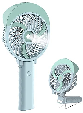 HandFan Handheld Fan Misting Hand Held Fan Rechargeable Battery Operated Portable 3 Speeds & 55ml Spray &180°Foldable With Metal Clip USB Personal Water Fan For Travel Camping Outdoor Women