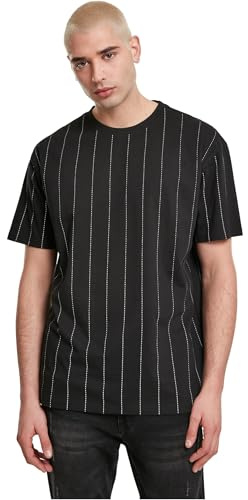 URBAN CLASSICS Men's Basic Oversized T-Shirt, Wide Cut, Long Tee, Short Sleeves Shirt with Crew Neck, 100% Jersey Cotton, in Black, Size: XXL