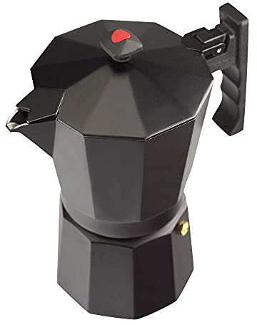 Magefesa Colombia Noir - Cafetière Italienne de 12 Tasses, 600ml, Aluminium Extra Épais, Tous Types de Cuisines, NON COMPATIBLE avec LAVE-VAISSELLE ET INDUCTION