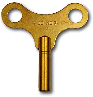 Uhren Pevak® Chiave di carica per orologi da camino, regolatori, orologi da parete, grandi orologi in ottone con chiave dell'orologio quadrata, gold, 4,00mm