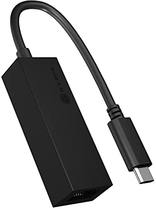 ICY BOX USB-C to Ethernet Adapter with up to 1 Gbps (USB-C to RJ45 LAN Adapter, Thunderbolt 3) Compatible with Type-C Devices Including MacBook Pro, iPad Pro 2018 and Many More, 60826