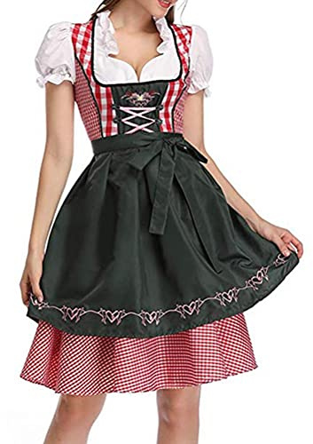 Oktoberfest Dirndl-traditionell klänning dam nationell stil öl festival Dirnch kostym dirndlklänning med förkläde Maid klänning dräkter klänningar uniform kostym karnevalkostymer ölflickor