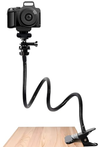 Faderr Webcam-Ständer, verbesserter flexibler Schwanenhals-Webcam-Arm, Kameraklemme Schwanenhals-Ständer, für Logitech Webcam C920s, C930e, C930, C920, C922x, C922, Brio 4K, C925e, C615 (schwarz)
