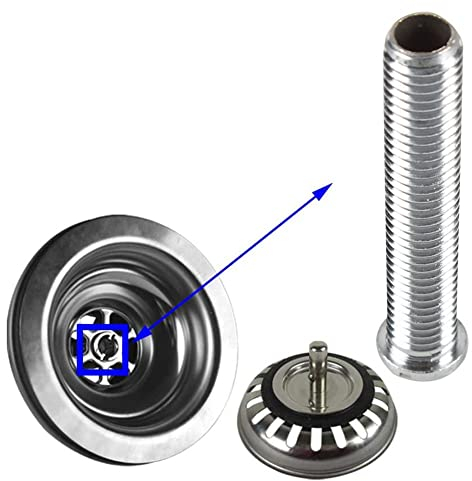 COKINPR Sink Basket Screw, Extended Bolt Screw Kitchen Sink Basket Strainer Plug Brass Screw Bolt, 45mm Stainless Steel Sink Sink Fastening Accessories Sink Bolt Screw(20, 2)