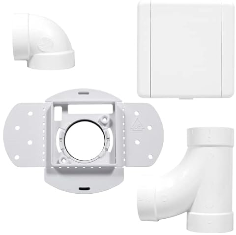 Kit 1 Prise Carré Vacuvalve ES pour Aspirateur Centralisé - Compatibles Toutes Marques Aspiration Centralisée - Garantie 2 Ans, Blanc