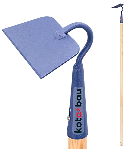 KOTARBAU® Binette 70 x 140 cm Forme Trapézoïdale Houe avec Manche en Bois 130 cm Accessoire de Jardin Outil de Jardinage Accessoires de Plantation