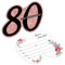 Cusrtyh Einladungskarten zum 80. Geburtstag, 15 Blatt mit 15 Umschlägen, Modern & Feierlich, für Erwachsene