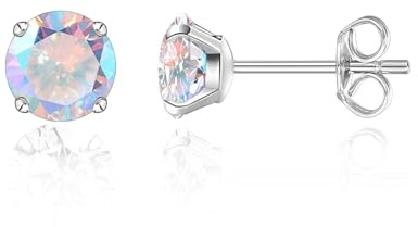 G23 Titanium Earrings, Implant Grade Hypoallergenic Titanium Stud Earrings | Titanium Cubic Zirconia Earrins for Sensitive Ears for Women