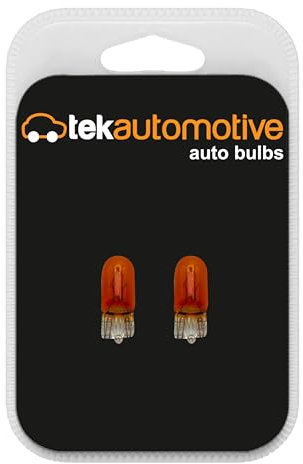 Tek Automotive 501 Bulb WY5W Amber Car Bulbs Side Indicator Repeater Light 501A 12V 5W W2.1x9.5D Capless