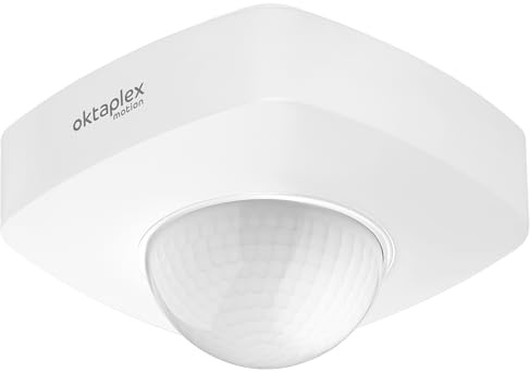 Oktaplex 2er Set Tim Präsenzmelder 360 Grad Bewegungsmelder für Außen IP65 PIR-Bewegungssensor Weiss 230V Motion Sensor