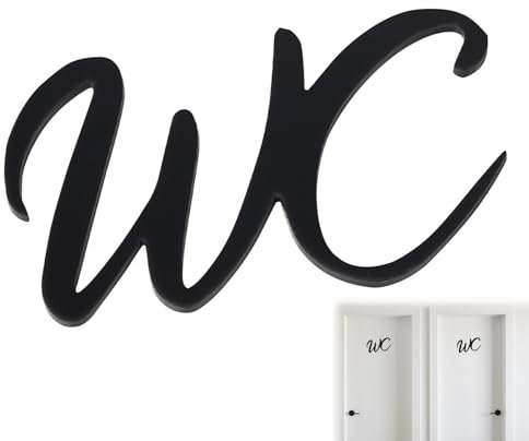 WC Schild Selbstklebend，WC Türschild,WC Deko für Toilettentür Innen Außenbereiche,WC Aufkleber,WC Schild Lustig,Toilettenschilder für Ihre Tür & Wand,Lustige Toiletten Schild Deko