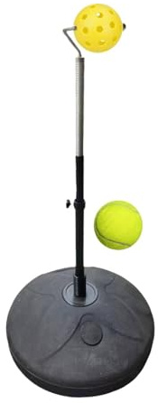 rongweiwang Allenatore di Tennis Singolo, attrezzo per Esercizi, attrezzo per Auto-Allenamento, rimbalzatore Giallo per Pickleball