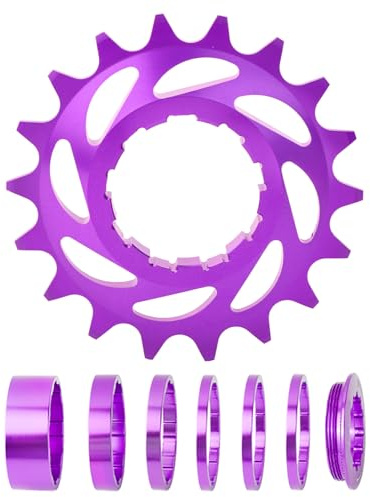 Greabuy Set di conversione per bicicletta a velocità singola, 16T 18T, per mountain bike, con distanziatore e anelli di bloccaggio per ruota libera
