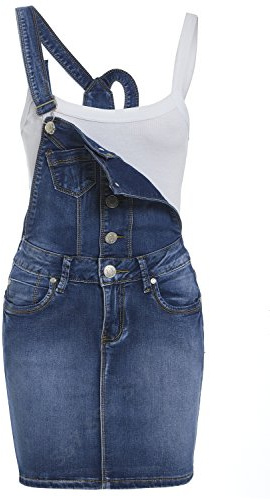SS7 Neuf pour Femmes Salopette Jeans Robe, Bleu Moyen, Tailles 8 à 14 - Bleu Moyen, EU 40