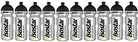 ISOSTAD Isostar Sport Trinkflasche 500-650 ml - BPA-frei - Wasserflasche für Laufen, Radfahren, Gym, Wandern - Praktischer und auslaufsicherer Push & Pull Verschluss, 10 Trinkflaschen