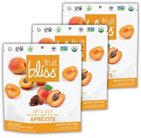 Unsulfured Turkish Apricots - Organic Apricots Dried Fruit Snacks - Healthy Snacks for On The Go & Post Workout Snacks - Non-GMO, Gluten-Free, Dried Apricot Fruit Snacks (3 Pack - 5 oz. Each)