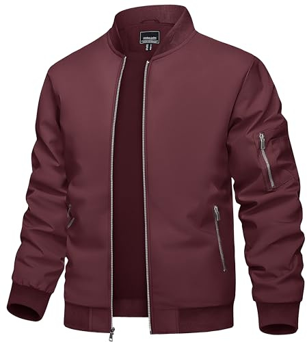 TACVASEN Bomber Jackets Men Casual Outdoor Windbreaker 2025 Trendy Men's Fall Coat Lightweight Zip Up Jacket Streetwear Bomber Jacket