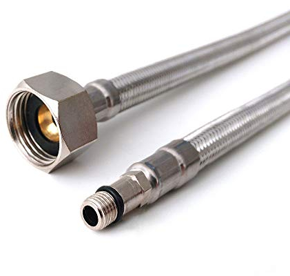 Xcel Home 2x M8 x 1/2 Connettori Flessibili Tubo Lavandino (500 Mm) | Coppia Di Flessibili Bsp Miscelatori Monoblocco | Flessibili Per Miscelatori Per Rubinetti Senza Piombo | Acciaio Inox Intrecciato