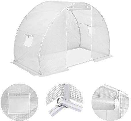 Tidyard Gew?chshaus Foliengew?chshaus Folientunnel Mit Stahlfundament,Folienhaus Folienzelt Pflanzenhaus Foliengew?chshaus Standard-Netzgewebe,PE-Netzgewebes:170 g/m?,verzinkter Stahl