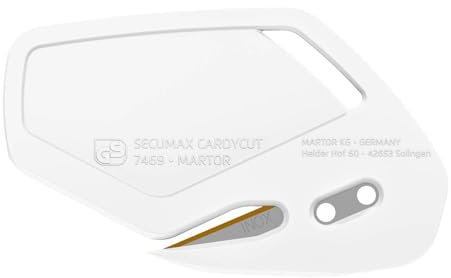 MARTOR 10 x Coltelli di sicurezza, lama nascosta in acciaio inox con rivestimento TiN, SECUMAX CARDYCUT, cutter professionale, leggero, plastica, per destrorsi e mancini, certificato GS