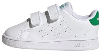 adidas Unisex bebé Advantage Lifestyle Court Two Hook-and-Loop Shoes, Cloud White / Green / Core Black, 23 1/2 EU