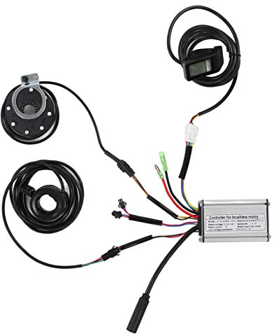 BuyWeek Elektrofahrrad Brushless Motor Controller Kit, 36V/48V 250W E-Bike Bürstenlose Motor 15A Rechteckwellen Controller mit LCD4 Panel 130X Daumengas 8C Speed Assist Sensor