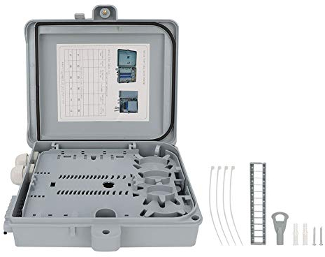 TICFOX Waterproof Optical Cable Junction Box Fiber Optical Terminal Box 12 Core FTTH Fiber Optic Distribution Enclosure IP65 for Indoor and Outdoor Electrics