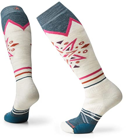 Smartwool Women's Ski Mountain Snowflake Pattern Full Cushion Merino Wool Over The Calf Socks