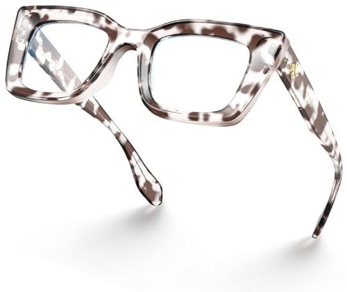 VISOONE Cat Eye Cheetah Tortoise Blue Light Glasses TR90 Lightweight Women Calida