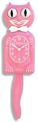 Kit Cat Klock Katzenuhr aus Satin, Rosa