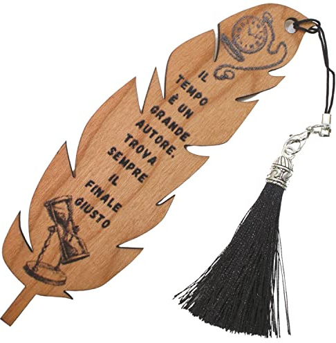 Amore Legno Sforza Segnalibro in Legno con Frasi Motivazionali - Idee Regalo Donna e Uomo - Portafortuna Originale per Laurea Amanti della Lettura Colleghi Maestre ed Amici