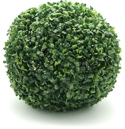 Tecnokit Palla di Bosso Topiaria artificiale per interno ed esterno, per vaso rotondo, dimensioni diamentro cm 38, pianta finta di Buxus colore verde resistente (Ø cm 38)