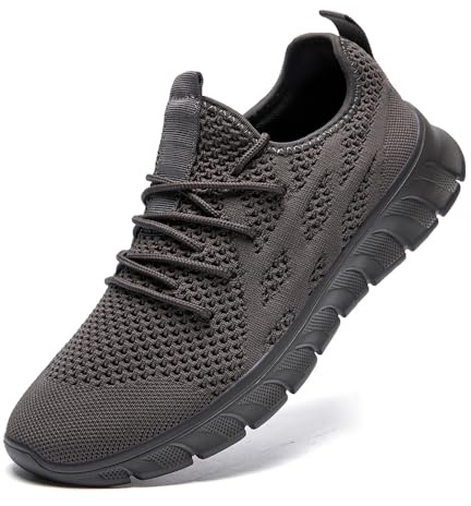 LANGFEUU Mens Trainers Breathable Lightweight Non-Slip Running Shoes | Mesh upper, EVA non-slip outsole, cushioned foam insole, for gym, running, walking, travel, daily use
