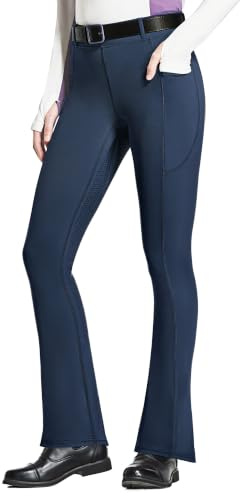 FitsT4 Sports Damen Reithose Bootcut Reitleggings Vollbesatz Schlaghose