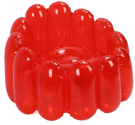 Bewinner Sofá Inflable con Otomano, Asiento Portátil para Exteriores, Silla de Aire Plegable, sofá Inflable para Habitaciones, Camping, Hogar (Rojo)