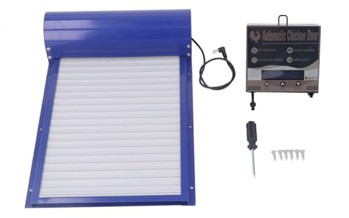 Automatic Chicken Coop Door with Time Setting Roller Curtain Chicken Door Opener for Duck Goose