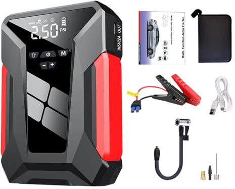 Motor de arranque de batería genérico coche Booster portátil salto arranque inflador neumáticos con accesorios auto multifuncional viajes familiares y vacaciones