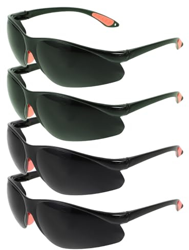 WOONEKY 4 Piezas Gafas de Protección para Soldadura Anti-salpicaduras y Resistente Impactos Gafas de Seguridad Livianas con Protección Ocular Avanzada para Soldadores Construcción y