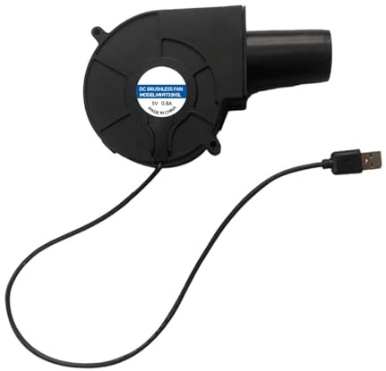 Dualoai Souffleur USB avec Moteur, Souffleur pour Barbecue, Compact et Portable, pour Le Charbon Grils de Outdoor Camping Cuisine à Outil, pour Le Camping, La Randonnée, Les Barbecues