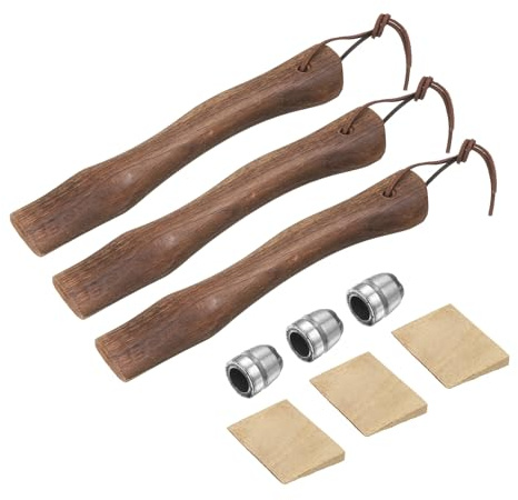 QUARKZMAN 3 Pezzi Manico Di Ascia In Legno Sostituzione 10.2 Manico Universale In Hickory Con Zeppa Rotonda E Legnosa Per Ascia Da Campeggio E Giardinaggio