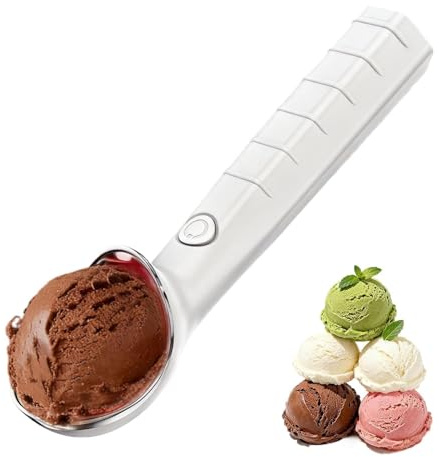 Cuchara de helado eléctrica | Cuchara de porción portátil automática y calentable - Cuchara de helado con función de calor - para casa, fiesta, postre, preparación de postres, congelador