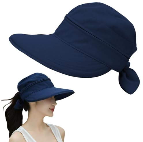 OTKARXUS Sun Hats for Women UK,1Pc 2 in 1 Foldable Ladies Sun Hat,Wide Brim UV Sun Protection Summer Beach Hat for Travel & Outdoor