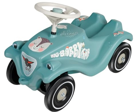 Big Bobby Car Classic Life – Voiture Glissante à partir de 1 an, fabriquée en Plastique recyclé, carrosserie Ergonomique, Volant de sécurité avec klaxon, Roues Stables, Beige pétrole, à partir de 12